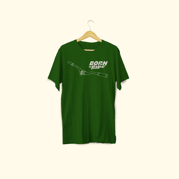 Born to Ride - Carbon Handle bar Reflective Unisex Tee (Forest Green)